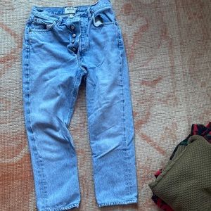 AGOLDE denim jeans- great for someone 5’2 or shorter because I got them hemmed